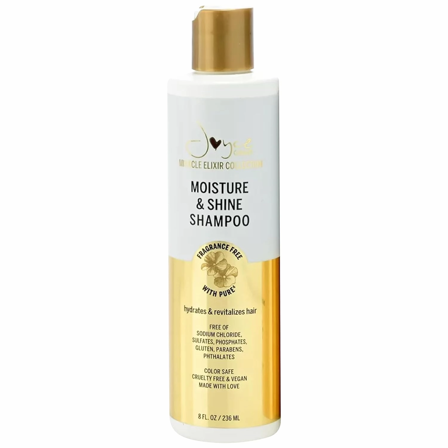 Joyce Giraud Miracle Elixir Moisture & Shine Shampoo, Hydrates & Protects Color, Unscented, 8 Fl. Oz