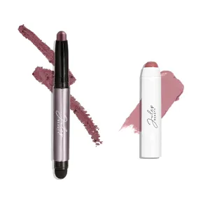 Julep Eyeshadow 101 Crème to Powder Waterproof Eyeshadow Stick, Orchid Shimmer & It's Balm Tinted Lip Balm   Buildable Lip Color, Dusty Orchid Shimmer