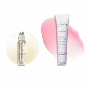 Julep Hydrating Lip & Nail Care Bundle: 24/7 Lip Treatment Hydrating Lip Balm and Lip Sleeping Mask Sheer Pink   Roll With It Nourishing Treatment Cuticle Oil - Moisturizing, Soothing, Nourishing