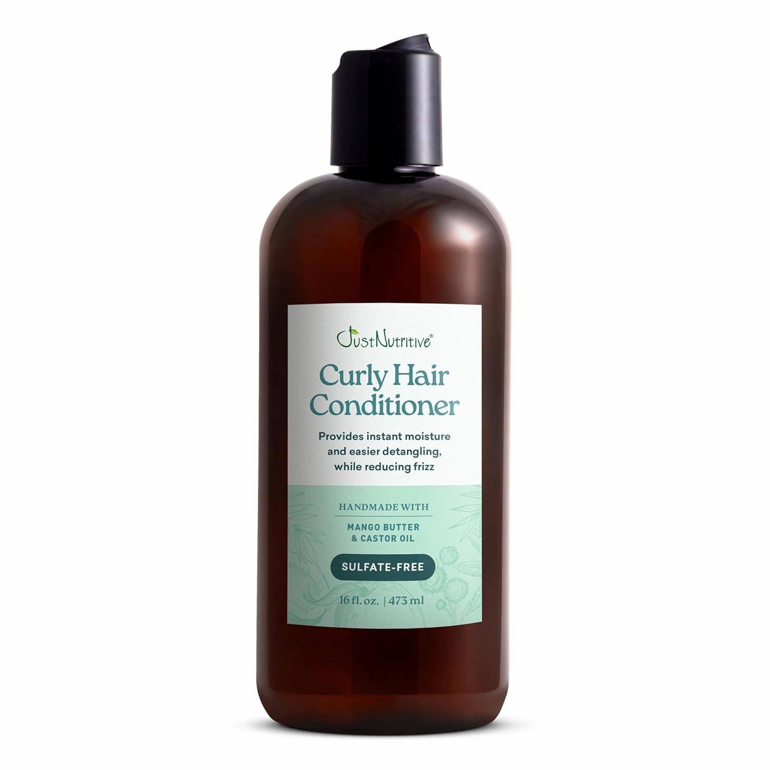 Just Nutritive Conditioner for Curly Hair - Moisturizing, Frizz Control, Detangling, Curl Enhancing, Anti-Shrinkage, Hydrating Conditioner for Curly, Wavy, Textured Hair with Coconut Oil - 16 Fl Oz