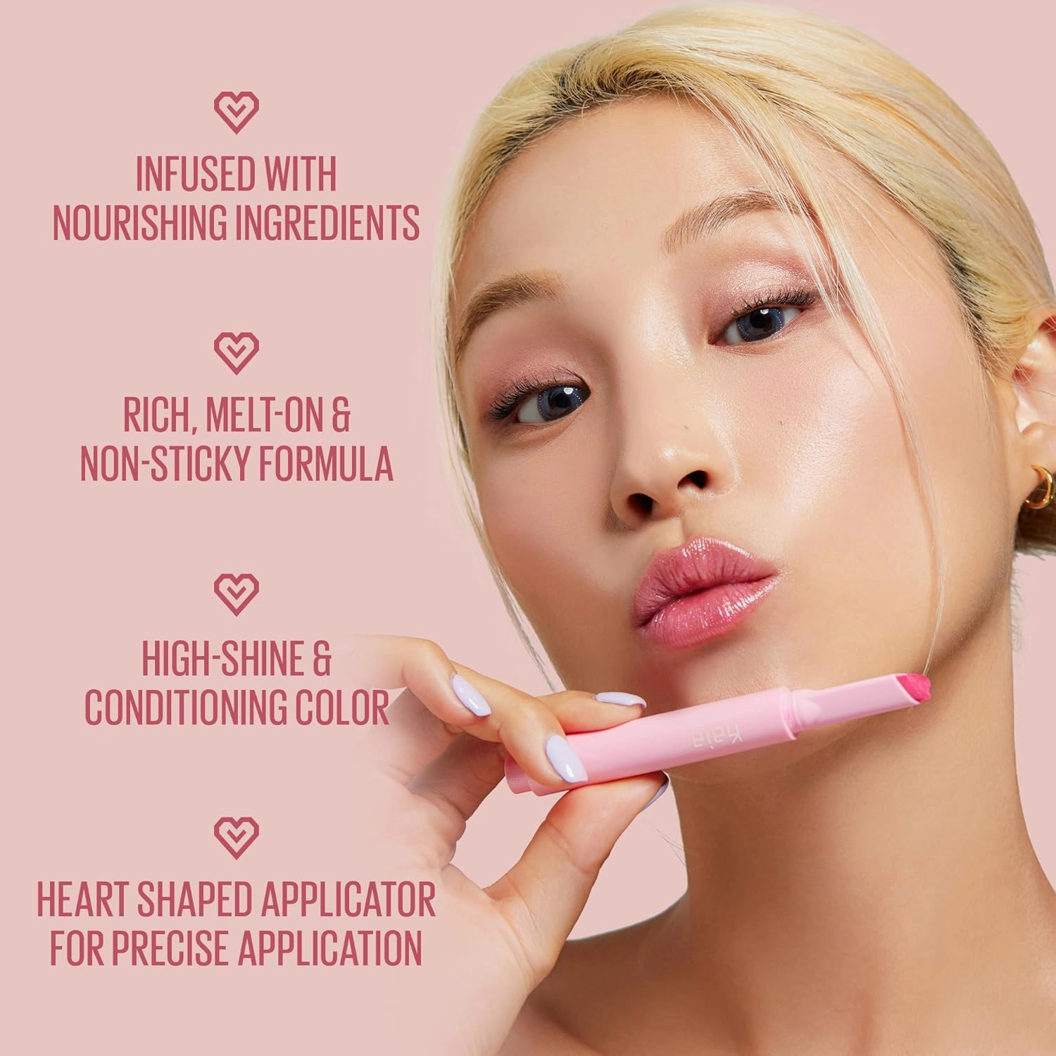 Kaja Lip Gloss - Heart Melter | High-shine, Glossy Finish, Flirty Cherry Red, Moisturize, 01 Too Hot, 0.04 Oz