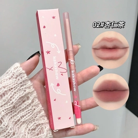 Kakashow Matte Lip Liner with Brush & Sharpener – Smudge-Proof, Velvet Soft Finish
