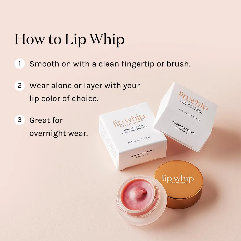 Kari Gran Lip Whip | Moisturizing Lip Balm with Organic Oils | Glossy Sheen   Peppermint | Rich Buttery Texture, Hydrates & Protects | Non-GMO, Organic Ingredients, Made in USA (Tinted Peppermint)