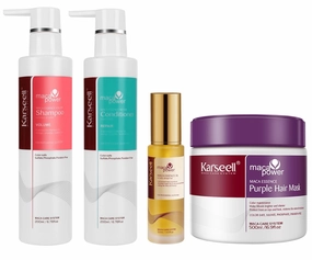 Karseell Volume Shampoo and Conditioner Set with Argan Oil Purple Hair Mask Treatment(4 item)
