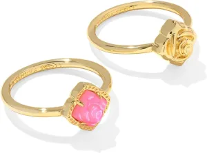 Kendra Scott Womens Mallory Rose Ring Set Gold Blush Ivory Mop 7