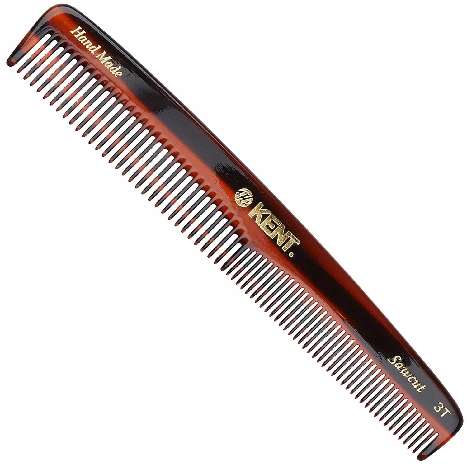 Kent 3T 6.5 Inch Double Tooth Dressing Comb, Fine and Wide Tooth Grooming Comb for Hair, Beard, Mustache, Coarse and Fine Styling for Men, Women, and Kids - Made in England