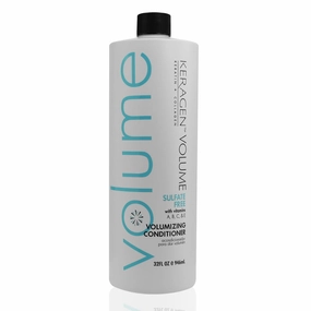 KERAGEN - Volumizing Conditioner for Fine Hair with Keratin and Collagen, Sulfate Free 32 Oz - Add Thickness, Hydrates and Enhances Hair Volume, with Panthenol, Vitamins, and Jojoba Oil