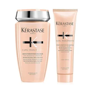 Kerastase Curl Manifesto Hydratation Douceur Shampoo and Conditioner Set | Removes Build Up & Hydrates Curls | Softens & Reduces Frizz | For All Wavy, Curly, Very Curly & Coily Hair