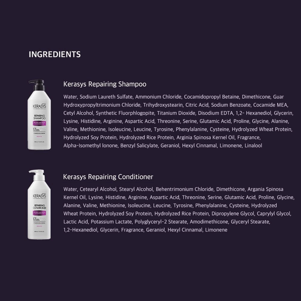 Kerasys Hair Clinic Protein Care System for Damaged Hair Argan Oil REPAIRING 20.2 fl oz / 600 ml (Conditioner 1-Pack)