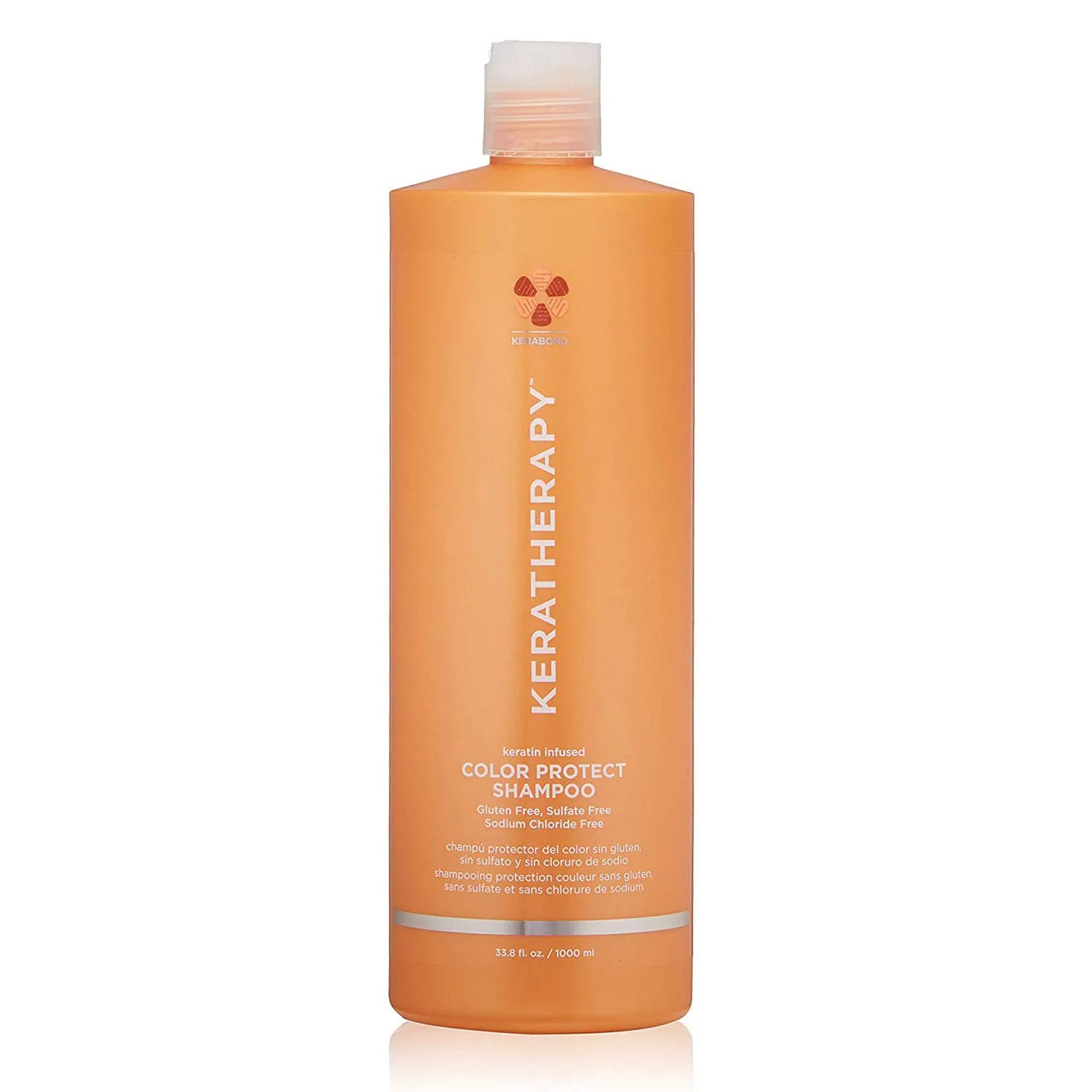 KERATHERAPY Keratin Infused Color Protect Shampoo, 33.8 fl. oz., 1000 ml - Gluten Free Color Protecting Shampoo for Color Treated Hair with Kerabond Technology, Red Raspberry Oil, Omega 3 & 6