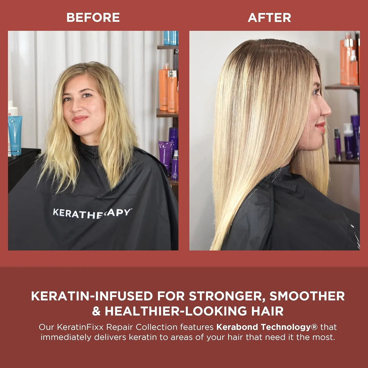 KERATHERAPY Keratin Infused KeratinFIXX Repair Conditioner, 33.8 fl. oz., 1000 ml - Repair Conditioner for Dry, Damaged or Frizzy Hair with Caviar Extract, Argan Oil & Kerabond to Repair Breakage