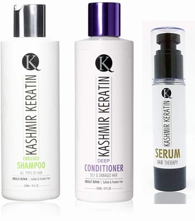Keratin enriched 8oz Hair Care Set (8oz Enriched Shamp/8oz Deep Cond, 1.69oz Serum)