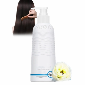 Keratin Revitalizing Cream, 300ml Keratin Hair Treatment Straightening, Keratin Hair Mask for Dry Damaged Hair, Frizzy Hair, Hair Smoothing Leave-In Conditioner (1PCS, 300ml/pcs)