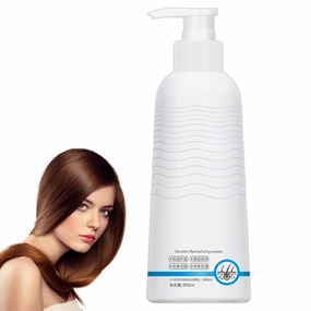 Keratin Revitalizing Cream,Deep Moisturizing Hair Care,Hair Smoothing Leave-In Conditioner for Women,10.55fl oz
