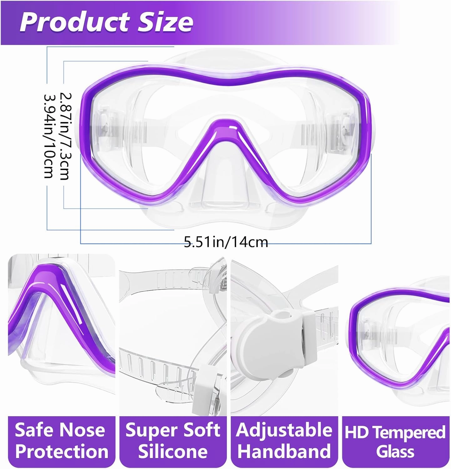 Kids Snorkel Set for Age 5-15 Dry Top Snorkeling Gear for Kids, Diving Mask and Snorkel Set Swimming Goggles with Nose Cover for Kids Youth Boys Girls Junior