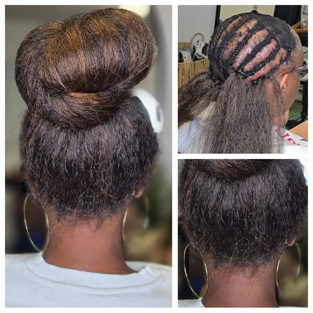 Kinky straight Vixen Crochet Bundles crochet hair16inch Natural Black Yaki Premium Synthetic Fibers for black women Hair Extension (3, 1B)