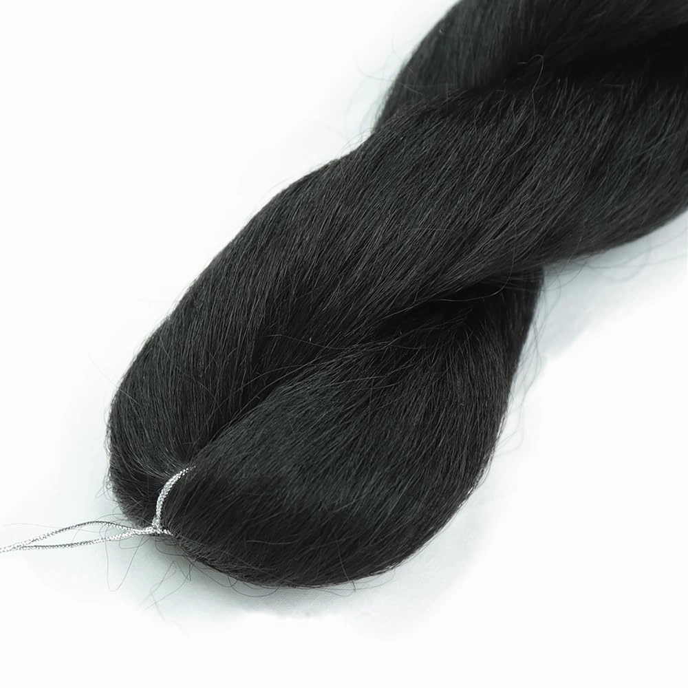 Kinky straight Vixen Crochet Bundles crochet hair16inch Natural Black Yaki Premium Synthetic Fibers for black women Hair Extension (3, 1B)
