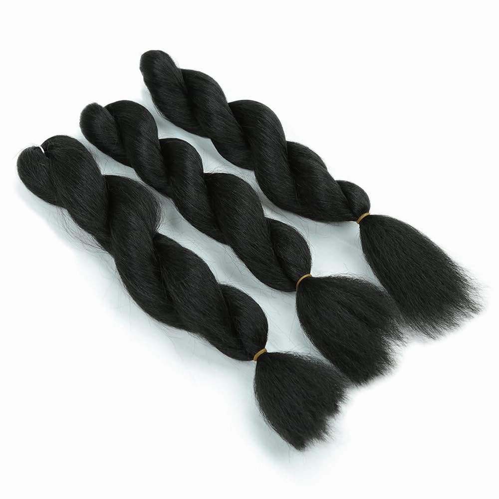 Kinky straight Vixen Crochet Bundles crochet hair16inch Natural Black Yaki Premium Synthetic Fibers for black women Hair Extension (3, 1B)