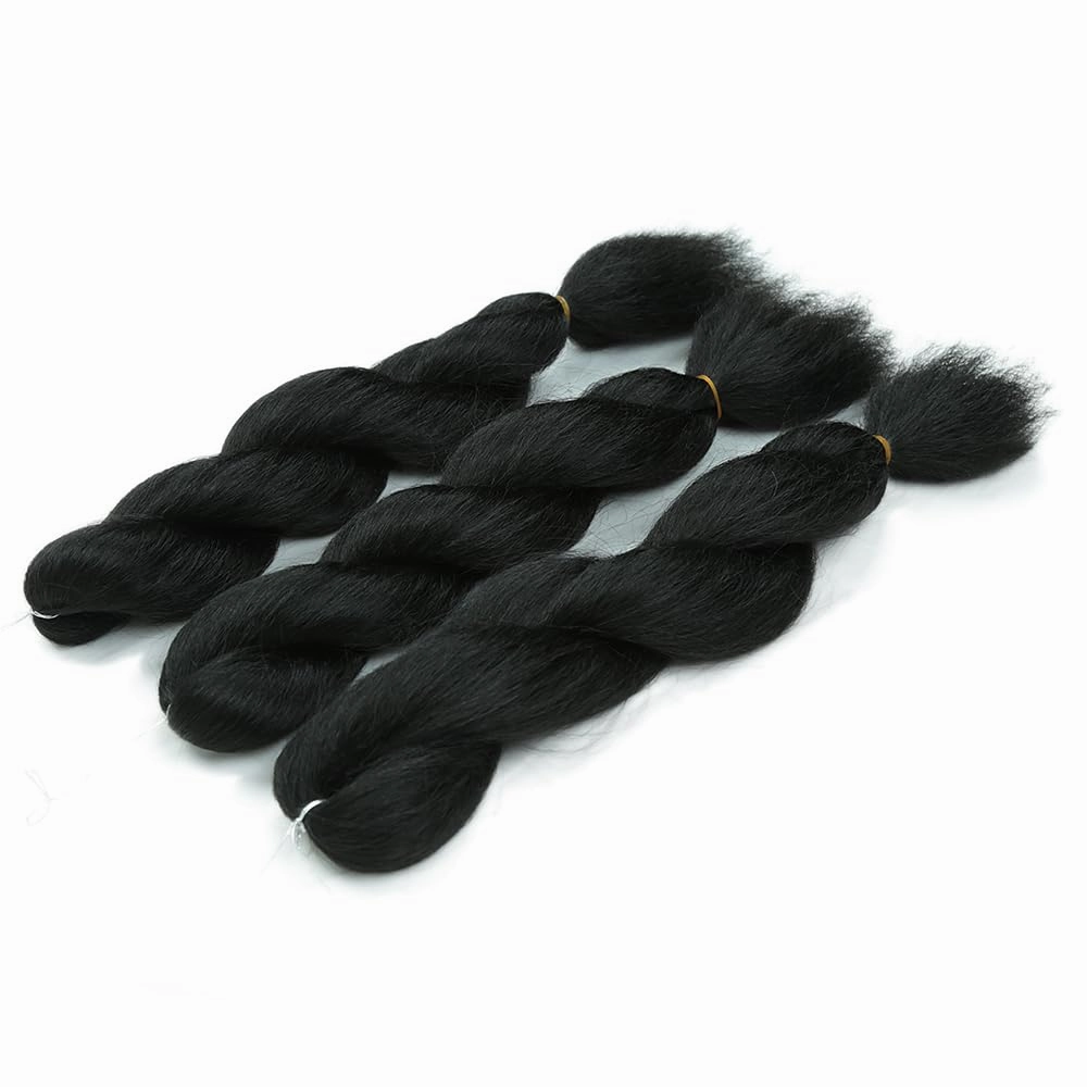 Kinky straight Vixen Crochet Bundles crochet hair16inch Natural Black Yaki Premium Synthetic Fibers for black women Hair Extension (3, 1B)
