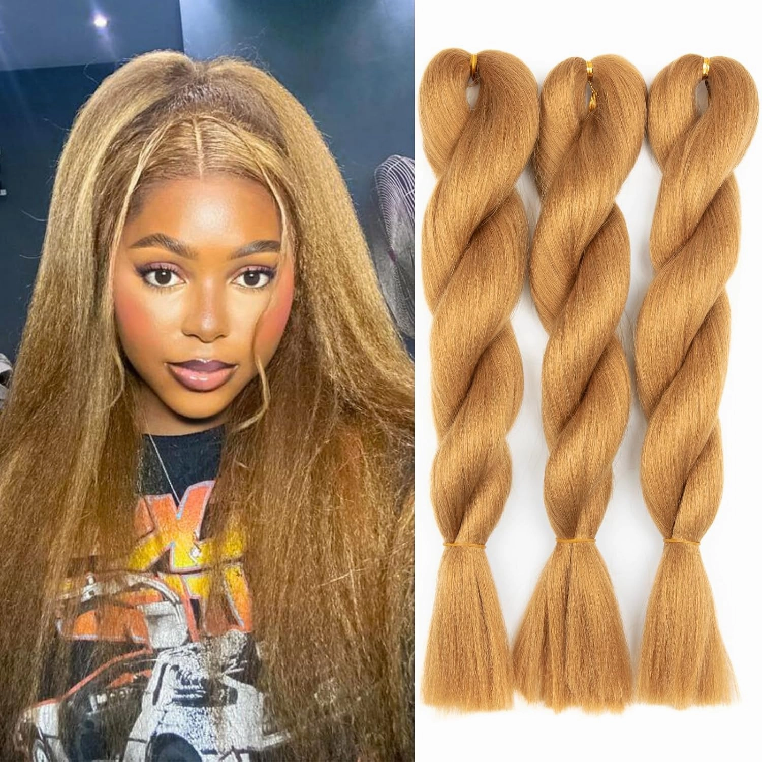 Kinky Straight Vixen Crochet hair 18Inch Yaki Kinky Straight 3 Bundles Hair Extension Premium Synthetic Fibers For Black Women (27#）