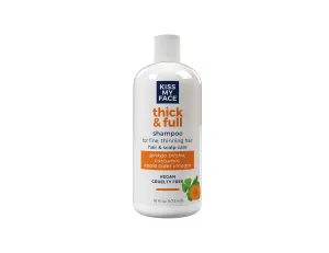 Kiss My Face Thick & Full Shampoo, For Fine and Thinning Hair, Hair and Scalp Care, Ginkgo Biloba and Curcumin, Vegan and Cruelty Free, 16 Fl Oz