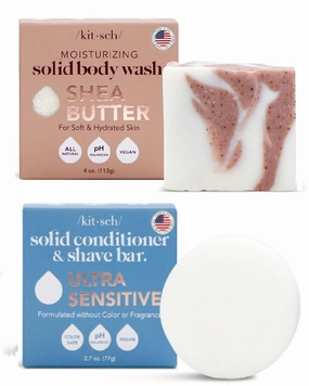 Kitsch Shea Butter Solid Body Wash Bar & 2-in-1 Conditioner Bar & Shave Bar with Discount