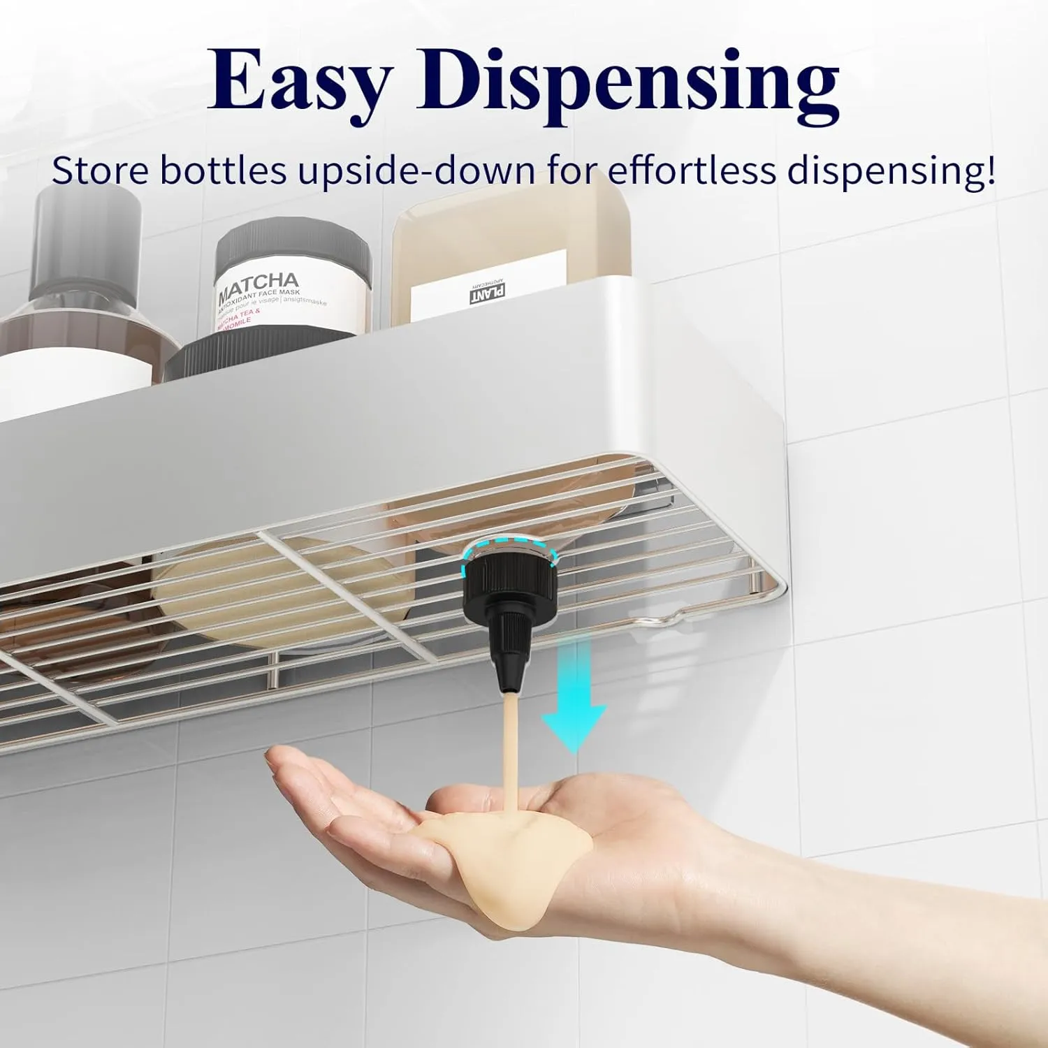 Kitsure X-Large Shower Caddy - 2 Pack Adhesive Shower Organizer, Rustproof Stainless Steel Shelves, No-Drill Bathroom Organizers and Storage, Silver