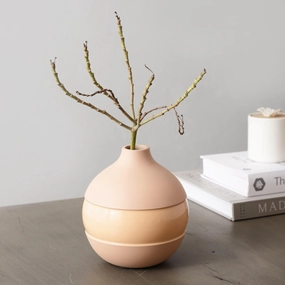 Klova Peach Enamel Vase With Enamel
