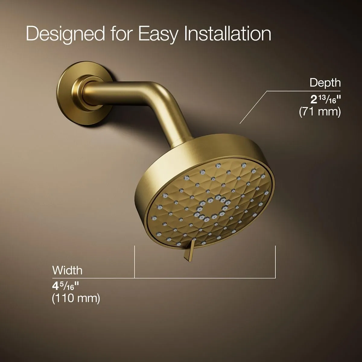 Kohler 72419-Y-2MB Awaken G110 Multifunction SHOWERHEAD, Vibrant Brushed Moderne Brass