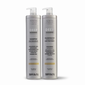 Korth Guyenne Brazilian Keratin Treatment Set with Anti-Residue Deep Shampoo and Reconstructive Formula for Colored Hair