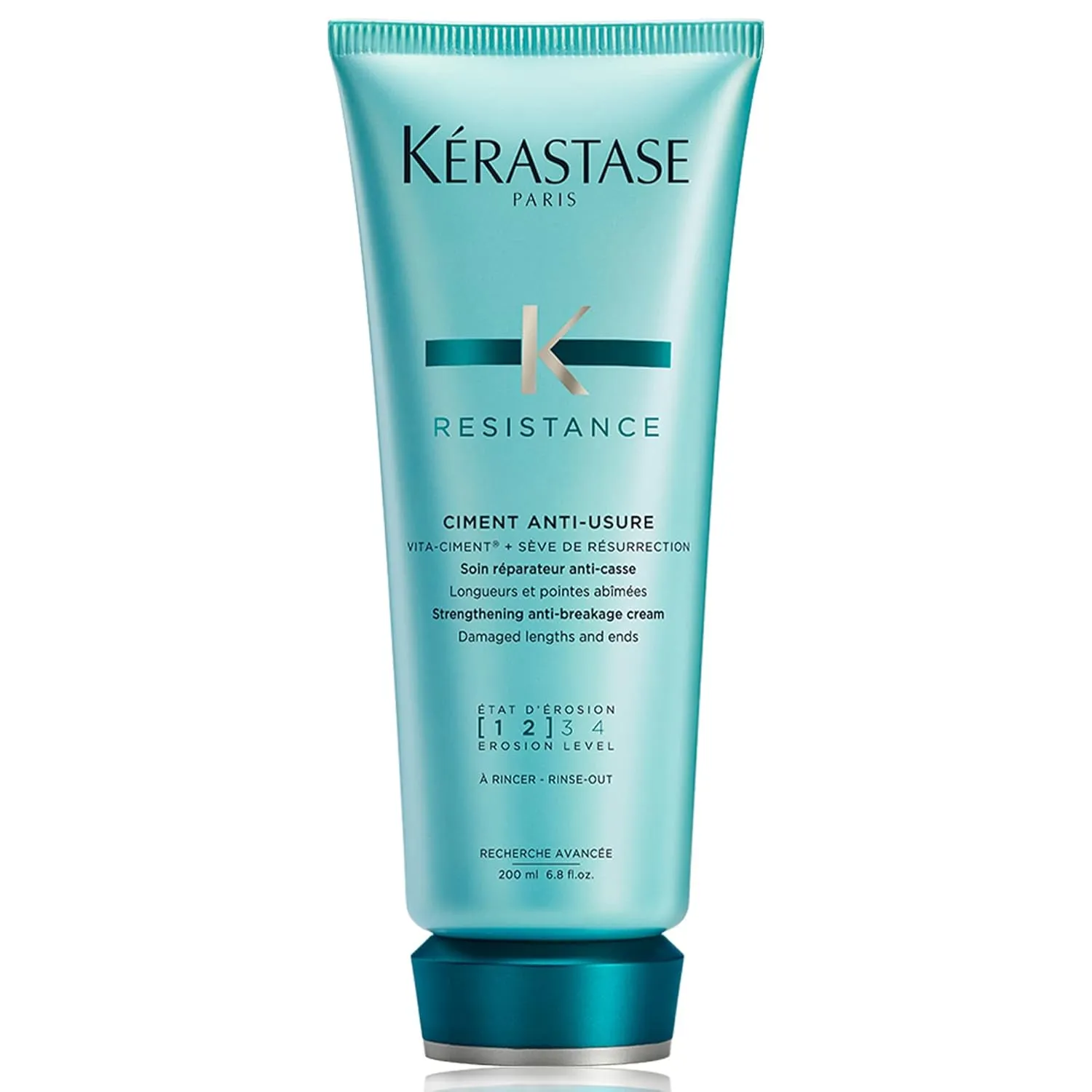 KÉRASTASE Resistance Ciment Anti-Usure Conditioner, Repairing Anti-Breakage Conditioner, Repairs Damaged Ends formulated with Pro-Keratine Complex for All Hair Types, 6.8 Fl Oz