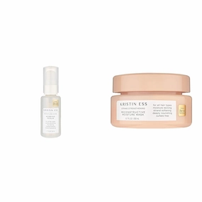 Kristin Ess Frizz Taming Serum   Deep Conditioner Hair Mask for Dry Damaged Hair - Smoothing, Shine Enhancing, Color Safe