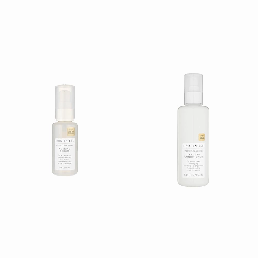 Kristin Ess Hair Serum for Dry Damaged Hair, 1.7 oz   Leave In Conditioner Spray for Curly, Straight & Dry Damaged Hair, 8.45 oz