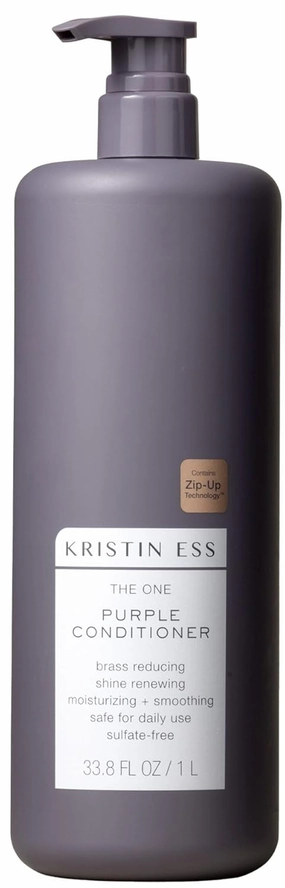 Kristin Ess Hair The One Purple Conditioner - Toning for Blonde Hair, Neutralizes Brass   Yellow Tones, Moisturizing Conditioner, Keratin Safe, 33.8 fl oz