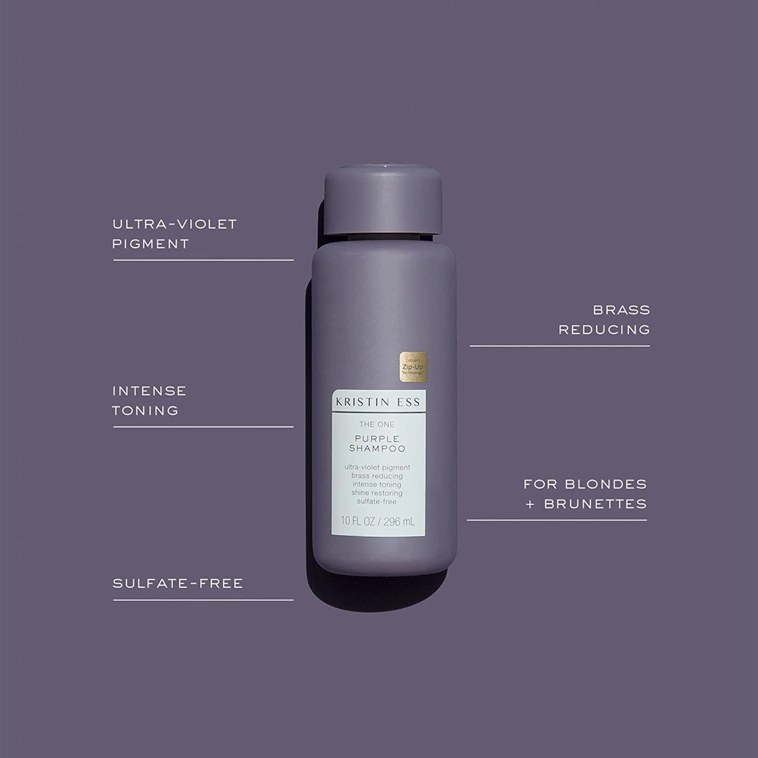 Kristin Ess Hair The One Purple Shampoo, Toning for Blonde Hair, Neutralizes Brass   Yellow Tones, Sulfate, Silicone and Paraben Free, 10 Fl Oz (Pack of 3)