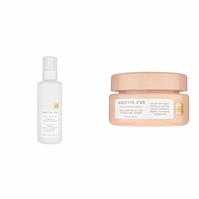Kristin Ess Hair Weightless Shine Leave In Conditioner Spray & Deep Conditioner Hair Mask with Shea Butter & Protein for Dry Damaged Hair - Deep Conditioning Strengthening Moisture Repair
