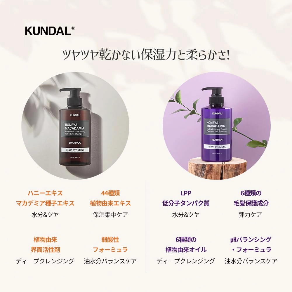 Kundal Premium Hair Care Special Set, Shampoo & Treatment, 16.9 fl oz (500 ml), #Amber Vanilla (Amber Vanilla)