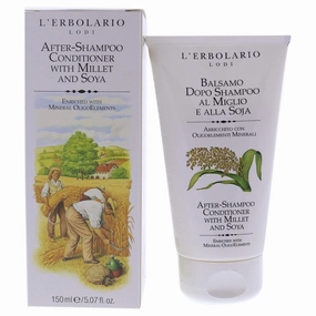 L'Erbolario Millet and Soya After-Shampoo Hair Conditioner - Conditioner for Women and Men to Prevent Hair Loss - Protects Damaged, Dry Locks - 5.1 oz