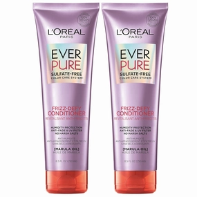 L'Oreal Paris Hair Care EverPure Sulfate Free Frizz Defy Conditioner, with Marula Oil, 2 Count (8.5 Fl; Oz each) (Packaging May Vary)