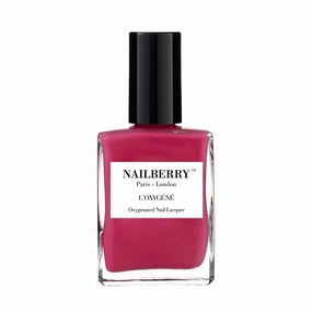 L'Oxygéné Oxygenated Nail Lacquer | Pink Berry | Fuchsia Pink Opaque Nail Polish | UV Protected Long-Wear Nail Polish | 12-Free | Vegan | Certified Halal | Cruelty & Gluten Free | 15 ml