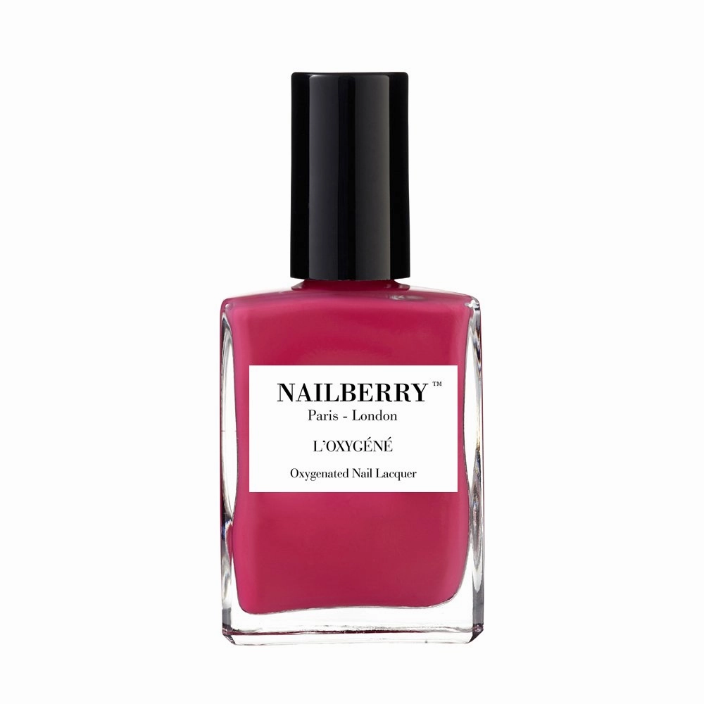 L'Oxygéné Oxygenated Nail Lacquer | Pink Berry | Fuchsia Pink Opaque Nail Polish | UV Protected Long-Wear Nail Polish | 12-Free | Vegan | Certified Halal | Cruelty & Gluten Free | 15 ml