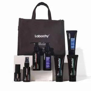 LABOCHY Shea Butter Hair Care Travel Kit, 7PCS Premium Travel Size Hair Products Moisturizing & Nourishing for Soft, Healthy Hair with Bag