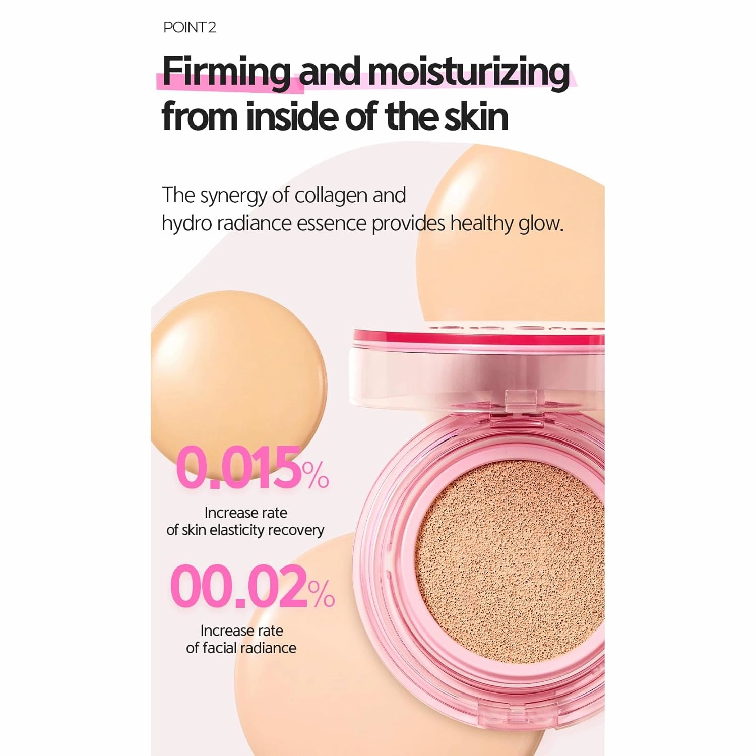 LALACHUU Tension DX Cushion Foundation Hydrating & Firming 54-Hour Long-Lasting Coverage, Matte Glowy Hyaluronic Acid, Collagen, Made in Korea, for All Skin Types (23 Clear Bright, 0.52 Oz)