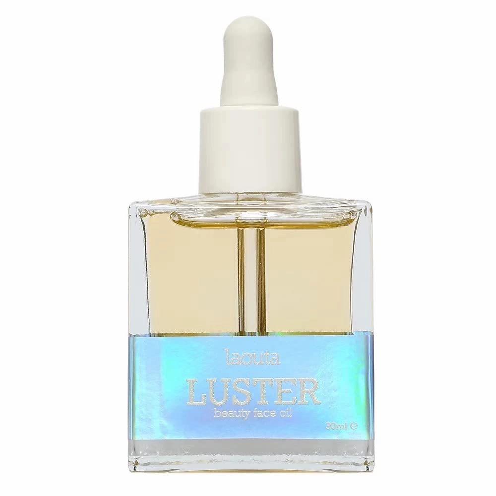 Laouta LUSTER Face Oil – Hydrating & Anti-Aging Skincare Serum – Hibiscus & Eucalyptus Flower Extract for Elasticity – Squalane Penetrates Vitamins into Dermis – Dewy Glow Night Routine - 1.01 Fl Oz