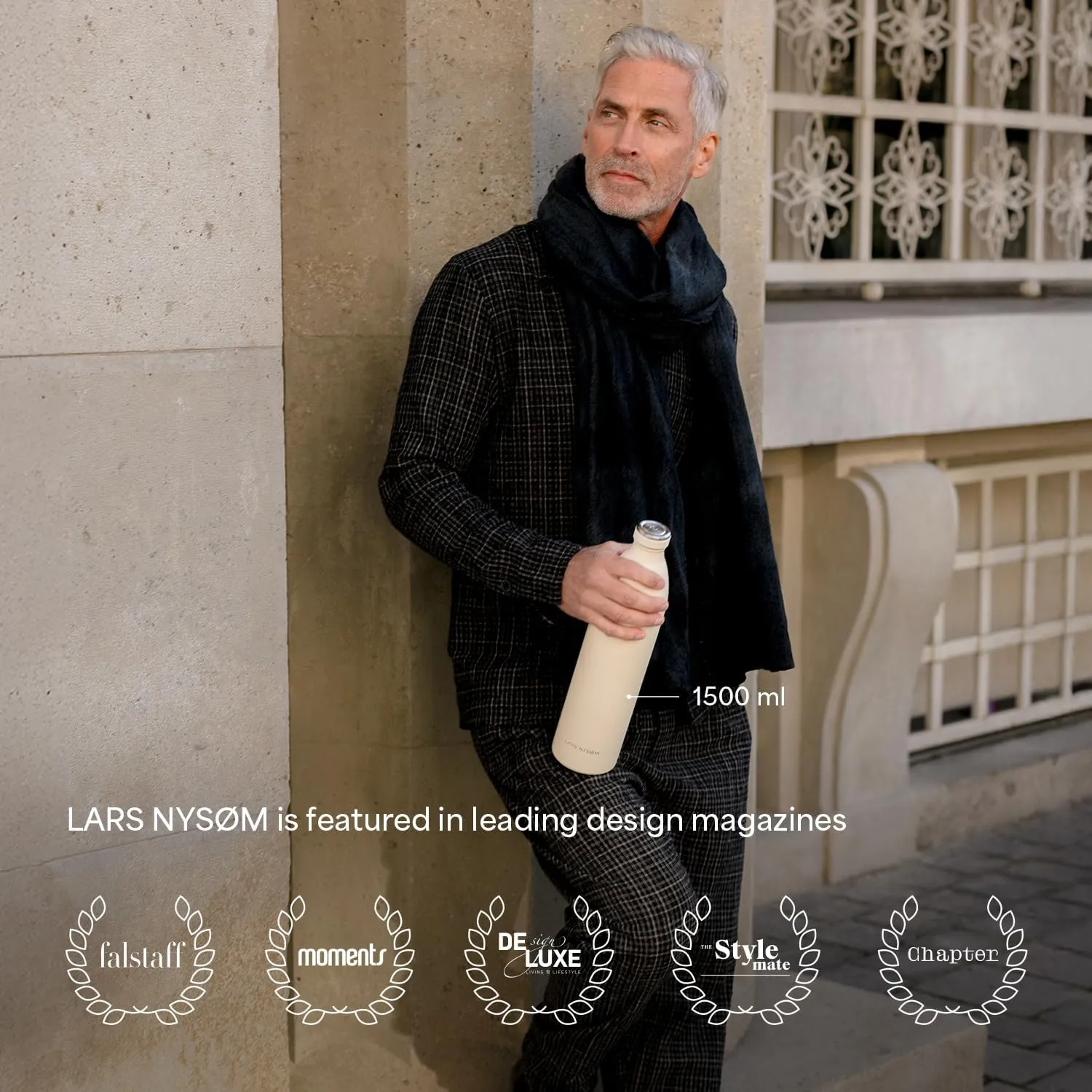 LARS NYSØM Stainless Steel Insulated Water Bottle 12oz 17oz 25oz 34oz 51oz | Insulated Thermo Flask for Hot and Cold Beverages | Leakproof Drinking Bottle (Blush Rose, 17oz)
