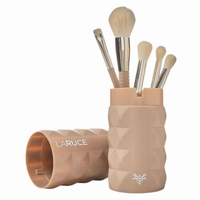Laruce Beauty Makeup Brush Set – Set of 5 Premium Vegan Brushes for Full Face, Professional Makeup Brushes for Blush, Bronzer, Concealer, Eyeshadow, and Powder (5 pcs)