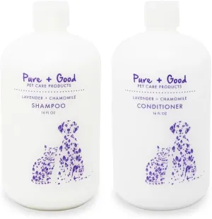 Lavender   Chamomile Shampoo and Conditioner Set, Soothing Lavender and Herbaceous Chamomile, Formulated for All Pets, Gentle and Cleansing, Made in The USA, Cruelty Free, 16 fl oz
