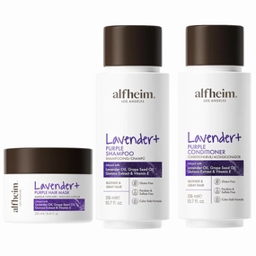 Lavender  3-Piece Hair Repair Set | Blonde & Silver Hair Purple Shampoo, Conditioner & Deep Treatment Mask | Tone Correction, Frizz Control, Intense Hydration | Sulfate-Free | Holiday Beauty Gift Box