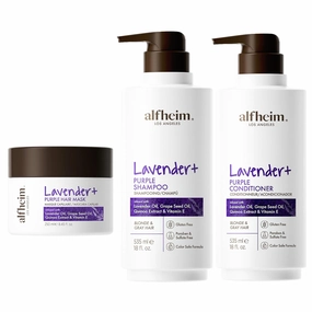 Lavender  Hair Care Set | Purple Shampoo   Conditioner   Hair Mask for Blonde, Silver & Highlighted Hair | Anti-Brass, Deep Repair, Moisture Boost | Sulfate-Free, Color-Safe | Holiday Gift Set