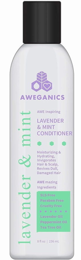 Lavender Mint Hair Conditioner - Inspiring Natural Aromatherapy Invigorating Purple for Hydrating, Cleansing, Moisturizing, SLS, Paraben, & Cruelty-Free - Color Safe